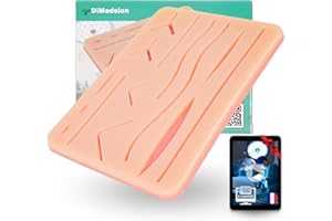 Grand tampon de suture amélioré DiMedsion | Pad suture pour kit de suture avec 3 couches, kit suture avec 14 plaies, kit suture medecine, kit infirmiere etudiant, kit de suture etudiant medecine