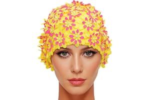 Medifier Badmössa med blommönster, retrostil, för kvinnor