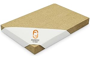 FEUERFEST 123 GMBH Feuerfest 123 - Vermiculite Platte [500x300x35 mm] - Für Kaminöfen - Schamotte Ersatz für Feuerraum Auskleidungen - 1.150 °C hitzebeständig - Alternative für Schamottsteine - Brandschutzplatte Kamin