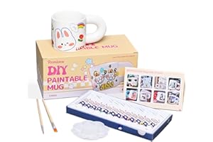 Remione Keramik Tassen Bemalen Set, Keramik Bemalen Set mit Tassen zum Bemalen, Kreativ DIY Tasse Bemalen Set für Erwachsene Kinder Tassen Malset Mugx1
