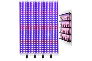 PERMUST Lámpara de Cultivo con 540 LEDs, Luz de Espectro Completo para Plantas 10 Niveles Regulable, Grow Light Interior Verduras Flores 4 Piezas