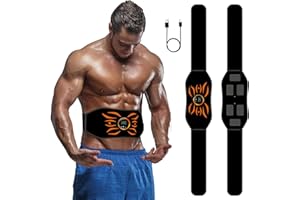 QUEATH Abdominales Electroestimulacion, Electroestimulador Muscular Abdominales, EMS Estimulación, Cinturón Muscular Abdominal, Estimulación Muscular para Fortalecer y regenerar los músculos Abdominals