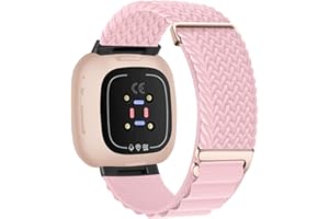 BIRDTOBR Bracelet Compatibilité avec Fitbit Versa 4/ Versa 3, Respirant Bracelet Tressé Nylon Sport Bracelets pour Hommes Femmes avec Crochet en G Compatibilité avec Fitbit Sense 2/ Sense