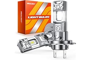 SEALIGHT H7 LED 32000LM 6500K Lumière Blanche, Ampoule LED H7 pour Kit De Conversion Halogène, 1:1 Taille Halogène, Plug and Play, 60000+ Heures de Durée de Vie, 2Pcs