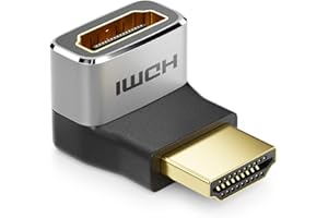 deleyCON Złącze Adaptera HDMI kąt 270° 8K@60Hz / 4K@120Hz UHD Aluminium HDMI 2.1 ARC HDR10+ Dolby Vision VRR ALLM 48 Gb/s 270° pod Kątem Szary Czarny