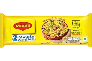 MAGGI 2-Minute Instant Noodles, Masala Noodles With Goodness Of Iron, Made With Choicest Quality Spices, Favourite Masala Taste, 420g/450g Pouch (weight may vary)