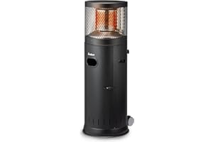 Enders® Terrassenheizer Polo Black 2.0, Gas-Heizstrahler, Terrassenstrahler mit stufenloser Regulierung 3-6kW, Edelstahlbrenner, ENDUR Reflexionssystem, Transporträder, Umkippsicherung, schwarz #5462