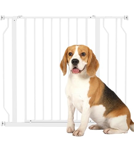 Protection Enfant Chat Barrière De Sécurité COMOMY 75-103cm - Sans Perçage Fermeture Auto - Blanc Barrière Extensible 75-103cm