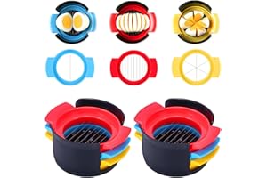 PZJFH 3 in 1 Egg Slicer for Boiled Eggs 2 Pack Stainless Steel Wire Multifunctional Boiled Egg Cutter Egg Slicer for Evenly Slicing Boiled Eggs Strawberry Ham Banana and Other Soft Foods - Three Types