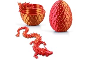 BZQCPLX 3D Dragon Egg With Crystal Inside - Full Articulated, Laser Printed Set for Home Office Decor and Executive Desk Toys