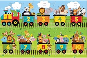 JT-Lizenzen Luna Riesen Boden Puzzle Zahlen Zug 48-TLG. XXL Puzzleteile Format 90x60 cm