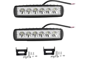 PICAA Mini LED Arbeitsscheinwerfer 12V 24V, 2 Stücke 6 Zoll 18W Spot 6000K Weiß Led Scheinwerfer Zusatzscheinwerfer für Auto Offroad 4X4 Traktor LKW Motorrad