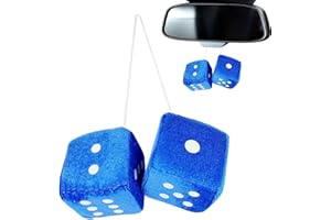 TEDIOUS Dadi soffici per auto sospesa | Dadi pelosi da 7 cm per specchietto auto | Dadi di peluche Ornamenti appesi Decorazione per auto | Ciondolo per retrovisione per auto dadi fuzzy per per auto