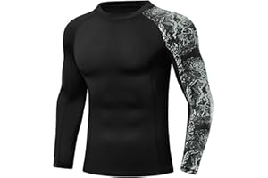 Terecey Maglia a Compressione Uomo Manica Lunga Maglia Termica Uomo Ad Asciugatura Rapida Maglia Tecnica Traspirante Maglia Sportiva Uomo Palestra T-Shirt M-3XL