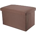 INTIRILIFE Pouf pliable 49 x 30 x 30 cm en rose cerise, rangement avec housse en