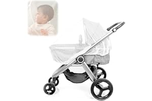 CJMUQHEHH Moustiquaire universelle pour poussette - Avec bord élastique - Respirante - Portable - Pour poussette, moustiques grâce au tissu en maille fine - Indéchirable - Lavable - 150 cm - Blanc