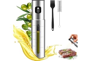 KitchenBoss oljesprayflaska i rostfritt stål, 100 ml, doseringsflaskor för oljespray till sallader, stekpannor och varmluftsfritöser