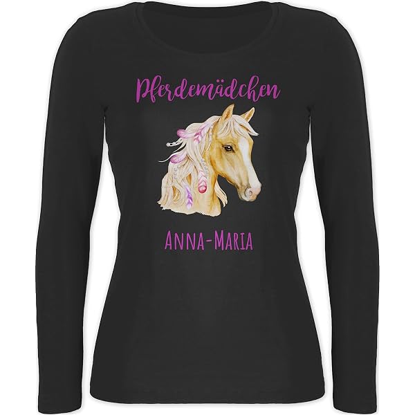 Personalisiertes T-Shirt Mädchen Mit Pferdemotiv & Wunschname – Geschenk Für Pferdefans, Von Shirtracer