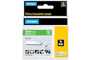 DYMO RHINO 3/4" GREEN VINYL-19MM
