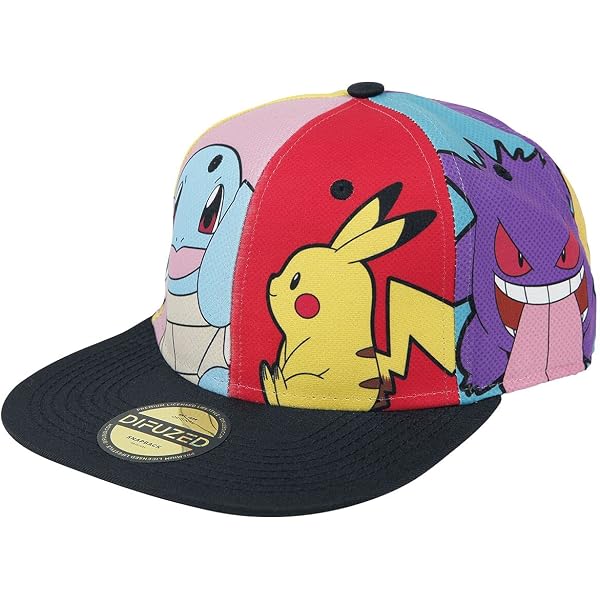 Difuzed Pokemon Cap — Unisex Black & White Adjustable Hat