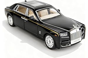TGRCM-CZ Rolls-Royce - Modellino di auto in lega di zinco, in lega di zinco, modellino auto giocattolo pressofuso con suono e luce, per bambini, ragazzi e ragazze, regalo (nero)