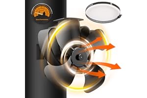 ‎ARTINABS Kaminventilator Magnetisch, 4 Blatt Magnetischer Ofenventilator, WäRmebetrieben Leiser Ofenventilator Ohne Strom mit 2PCS Leistungsstark Magnete, Kamin Ventilator für Holzofen/Feuerstelle/Ofenrohr