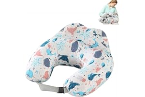 Topchances Poduszka ciążowa, wielofunkcyjna poduszka do karmienia piersią ze 100% bawełny, poduszka ciążowa w kształcie litery U, prezenty dla mam - nadające się do prania poduszki do karmienia piersią (podwodny świat)
