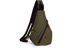 HAWEE Retro Rucksack Canvas Brusttasche Kleine Schulterrucksack Leichte Umhängetasche Sling Rucksack für Herren Damen Sport Radfahren Wandern Reisen Schule