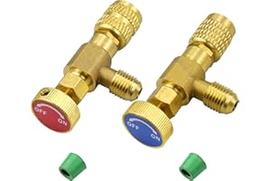 suaywo 2 Piezas Válvula de carga de refrigerante Relleno Refrigerante Válvula de Seguridad Acoplador Rápido Aire Acondicionado R410A R22 Conector Adaptadores