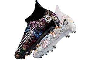 WEJIESS Chaussures de Football pour Hommes, antidérapantes, à Crampons Professionnels, Chaussures de Football pour garçons, Chaussures de Football à Lacets, Chaussures de Sport d'entraînement