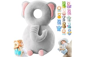 SYEEFULA Wonder Baby Head Protector, Wonderbaby Head Protector, Baby Head Protector Backpack, Baby Backpack Head Protection Pillow, Baby Fall Back Head Protector for Baby Walking (Elephant)