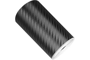 ROTKUSZ Carbon Folie Auto (10cm × 1000cm) Carbonfolie Klebefolie Auto Einstiegsleisten Schutz, 3D Lackschutzfolie mit Abstreifer, Schutzfolie für Die Meisten Autos wie SUVs und Limousinen Schwarz