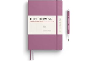 ‎LEUCHTTURM1917 LEUCHTTURM1917 372201 Notizbuch Medium A5, Softcover Schreibbuch, 123 nummerierte Seiten, Dusty Rose, dotted