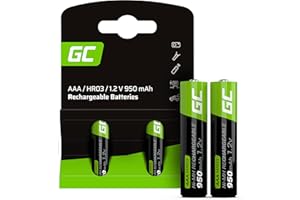 Green Cell 2x Akumulatorki AAA 950 mAh 1.2V Ni-MH [2 sztuki] - baterie paluszki, gotowe do użycia, duża pojemność, wysoka wydajność, akumulatory do ponownego ładowania, bez efektu pamięci