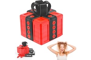 71NMLY Caja de Regalo Realmente Molesta,Caja de Regalo de Broma Impresa en 3D con tornillos y almacenamiento giratorio DecoracióN Creativa de Caja de Rompecabezas para Adultos y Niños(Rojo+Negro)