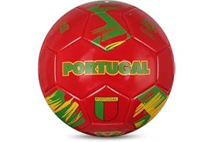 Vizari Pallone da calcio della squadra nazionale della nazionale del Portogallo, misura 4, resistente, morbido e spugnoso, in materiale sintetico e gomma, perfetto per allenamenti all'aperto, giochi