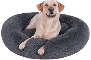 SLPRO Hundebett für große Hunde - Flauschiges und Waschbares Hundekissen - das Beste rundum Wohlgefühl für Vierbeiner - Hundekorb rund perfekt für Hunde wie Labrador und Goldies bis 50kg Ø 100cm