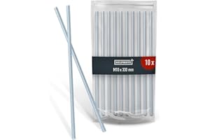 HELPMATE - tige filetée M10 x 330 mm - acier zingué - 10 pièces tige filetée à pas métrique et filetage complet argenté - résistance casse 4.8 - DIN 976