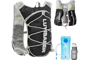 Aedcbaide Chaleco de Correr para Mujer con Botellas de Agua, Paquete de hidratación para Correr para Hombre, Ligero, Mochila Reflectante para Correr