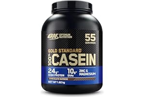 Optimum Nutrition Gold Standard 100% Casein Slow Digesting Protein Powder with Zinc and Magnesium, Support Muscle Growth & Repair Overnight, Chocolate Supreme, 55 Servings, 1.82 kg