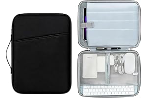 SENLINLIN Custodia Tablet 13 Pollici con Tasche, Borsa Protettiva Compatibile iPad Pro 13" M4/Air 13" M2 2024, iPad Pro 12.9, Galaxy Tab S10+/S9 FE+, Surface Pro 12-13", Nero