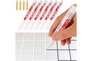 INQUIRLLY 6 Pezzi Pennarello per Fughe Piastrelle, Pennarello Fughe Bianco, Penne Riparazione per Piastrelle, Stucco per Fughe Piastrelle per Ripristino del Pavimento a Parete con Bagni e Cucina