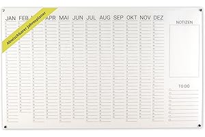 ‎IH ENGINEERING BV Jahresplaner Acryl - beschreibbar & abwischbar - Wandplaner und Familienplaner mit Abstandshaltern - ideale Haushalts- und Planungstafel für Eltern - Monatsplaner – Größe: 100x60 cm – Transparent