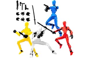 CIYIN T13 Figura de Acción, T13 Figuras de Acción, Lucky 13 Action Figure Robot, Múltiples Articulaciones Figuras de Acción, Decoraciones de Escritorio(con 4 Armas + 3 Tipos de Mano)