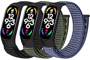 SHIJZWD Cinturino in nylon compatibile con Xiaomi Mi Band 7/Mi Band 6/Mi Band5/Mi Band 4/Mi Band 3/Amazfit Band 5, Polsino di ricambio sportivo regolabile in nylon per Mi Band 7 6 5 4 3