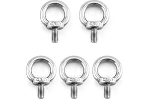 QWORK® 5 Pièces M8 Anneau de Levage, M8 Boulons àœil Filetage Mâle, pour Marin Boulons et Équipements de Levage d'Ingénierie (120KG)