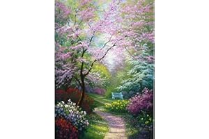 DAERLE 5D Diamond Painting Kits for Adults, Scenery Diamond Art Kits Flowers and Trees Full Drill Diamond Painting Landscape Kit for Kids Beginners, DIY Crystal Picture Art for Home Wall Decor 30x40cm