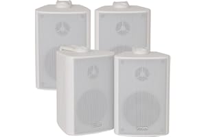 LOOPS 2x Pair 2 Way Compact Stereo Speakers 3" 60W 8Ohm White Wall Mounted Surround