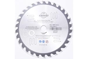 INTER-CRAFT 230 x 22,23 mm Hoja de sierra circular para madera con 30 dientes TCT inclinados