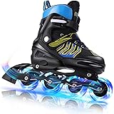 WeSkate Pattini in Linea per Bambini Pattini Comodi in Mesh Traspirante per Ragazze e Ragazzi Taglia con dimensioni regolabil